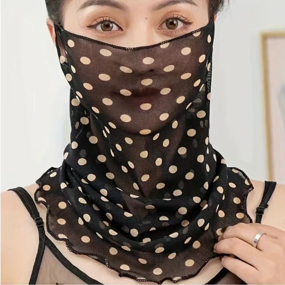 NWT Designer-Style POLKA-DOT Sheer Classic Infinity Ruffle Neck Scarf